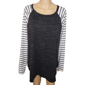 Modern Soul Sweater Top Tunic Long Striped Blocked  Top Size 3X